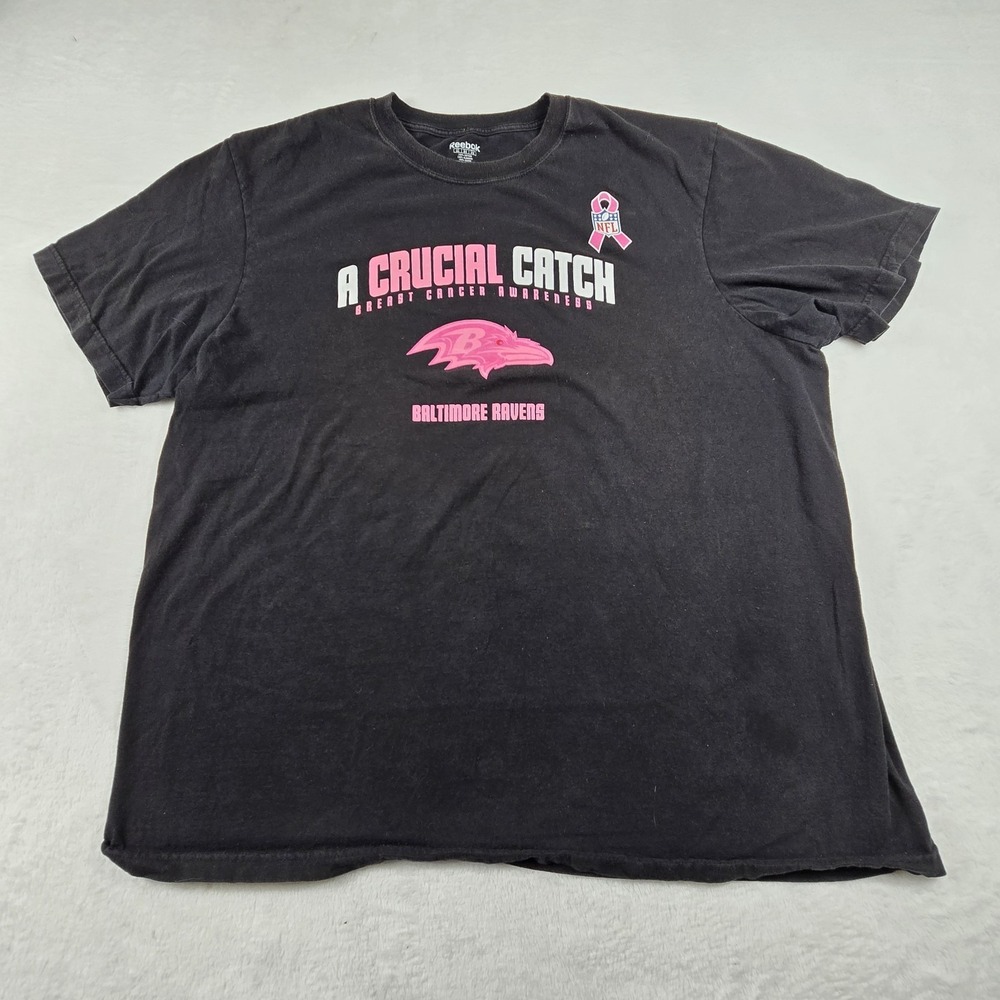 Reebok Baltimore Ravens NFL A Crucial Catch Breast Cancer Awareness T-Shirt XL